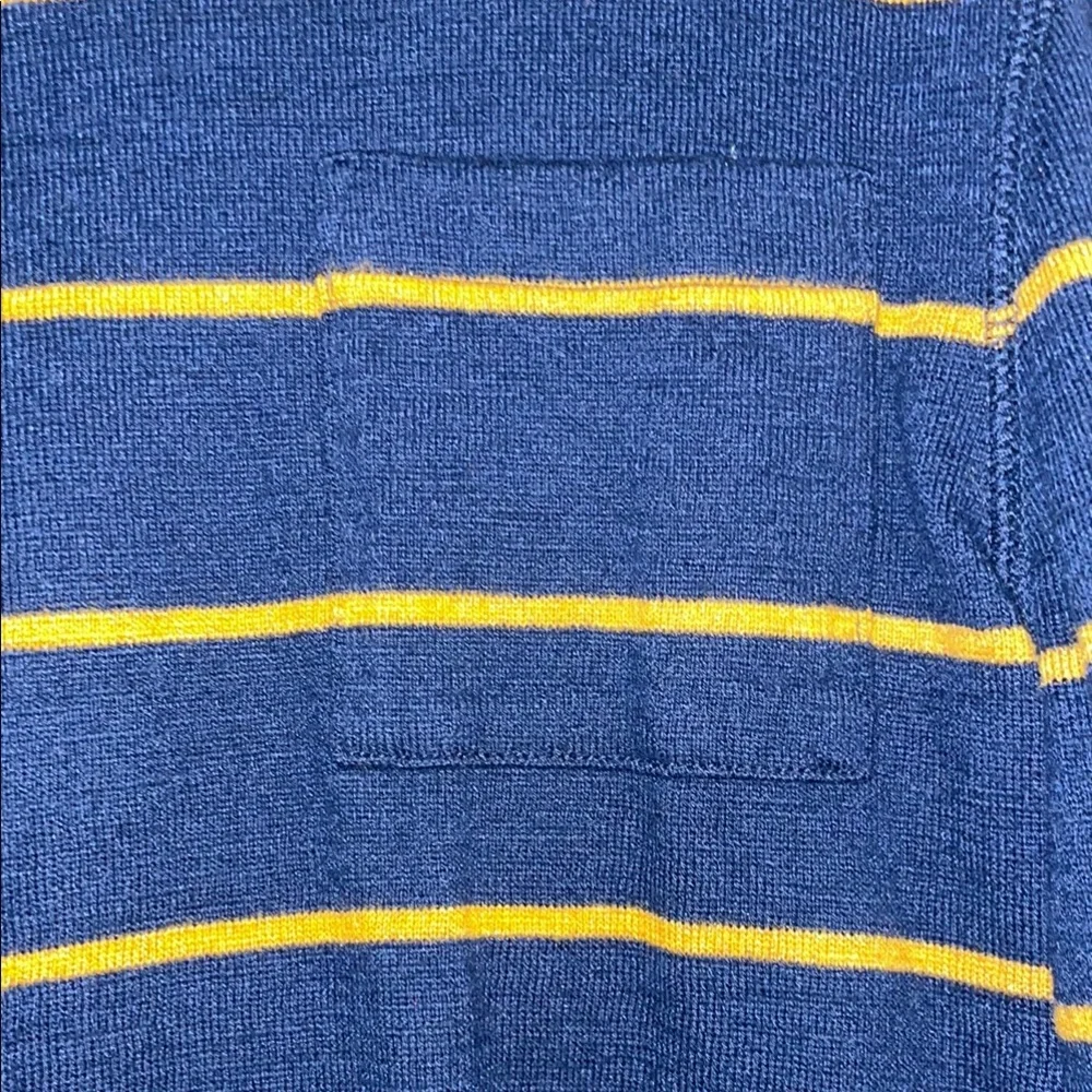 Navy Sweater long sleeve tee with Yellow Stripes - Picture 2 of 6